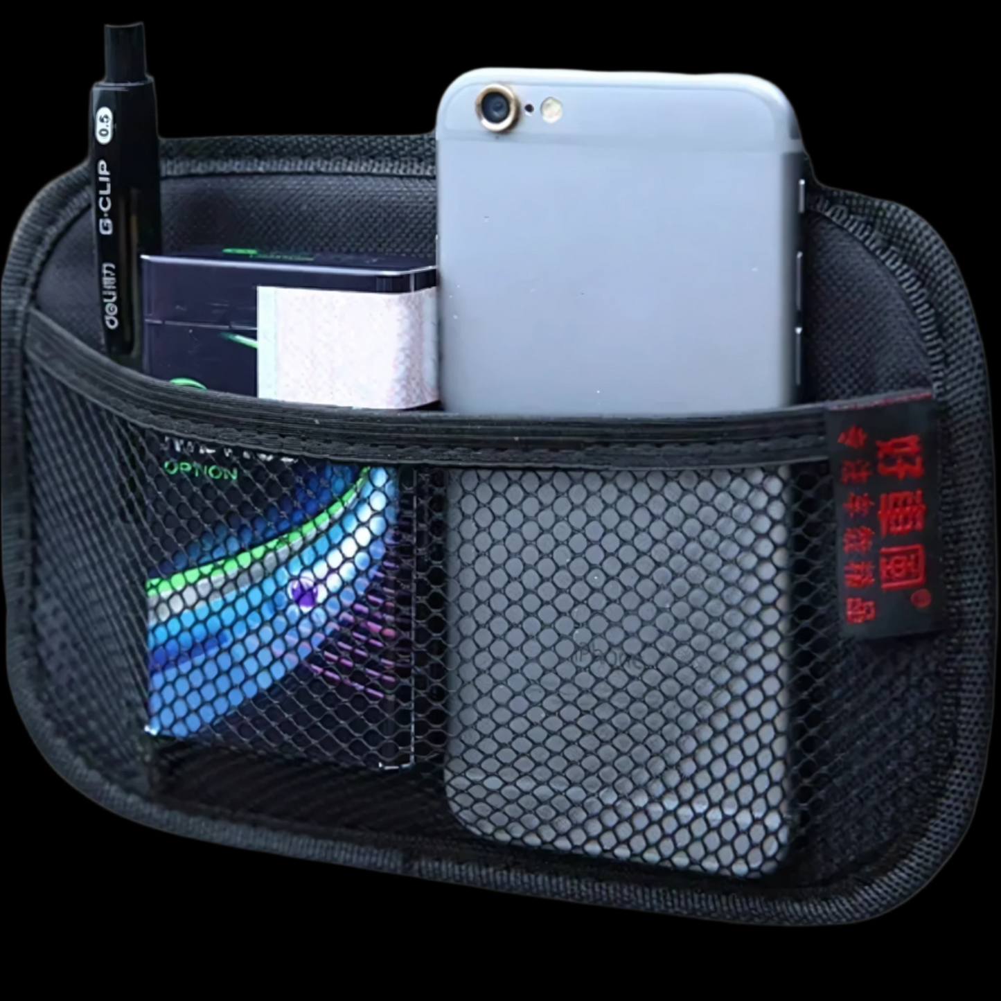 Car Leather Mesh Storage Bag – Keep Your Essentials Organized!