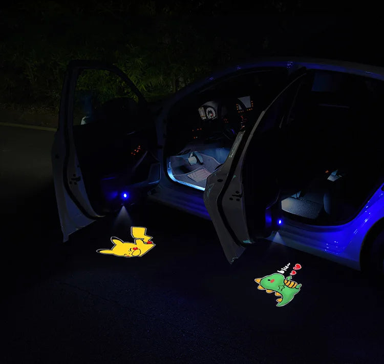 Cartoon LED Car Door Projector Light – Dynamic Anime Night Lamp 🚗✨