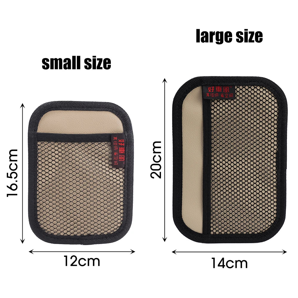 Car Leather Mesh Storage Bag – Keep Your Essentials Organized!