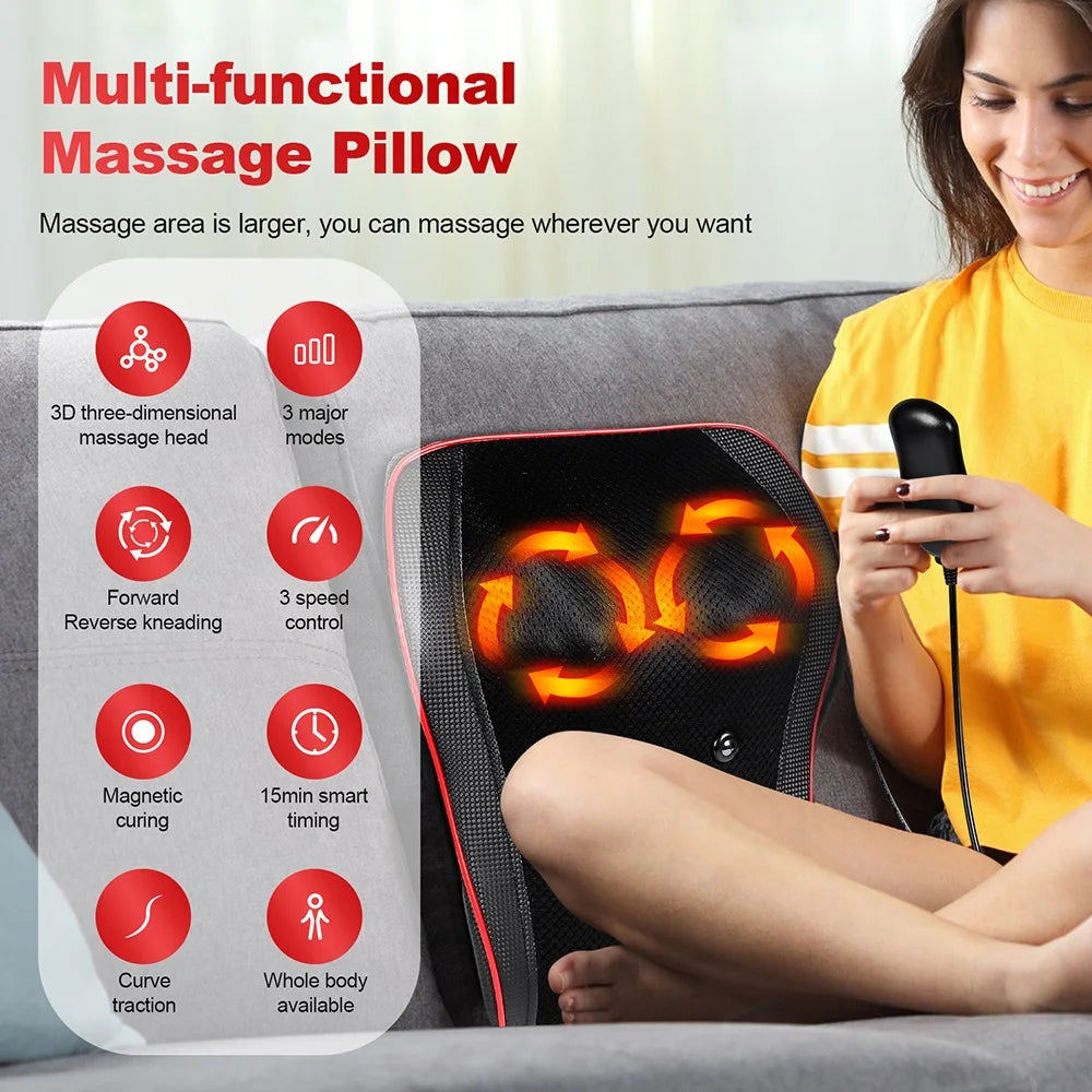 Ergonomic Car Massage Pillow – Ultimate Comfort for Long Drives!