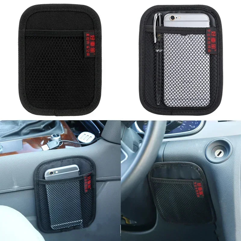 Car Leather Mesh Storage Bag – Keep Your Essentials Organized!