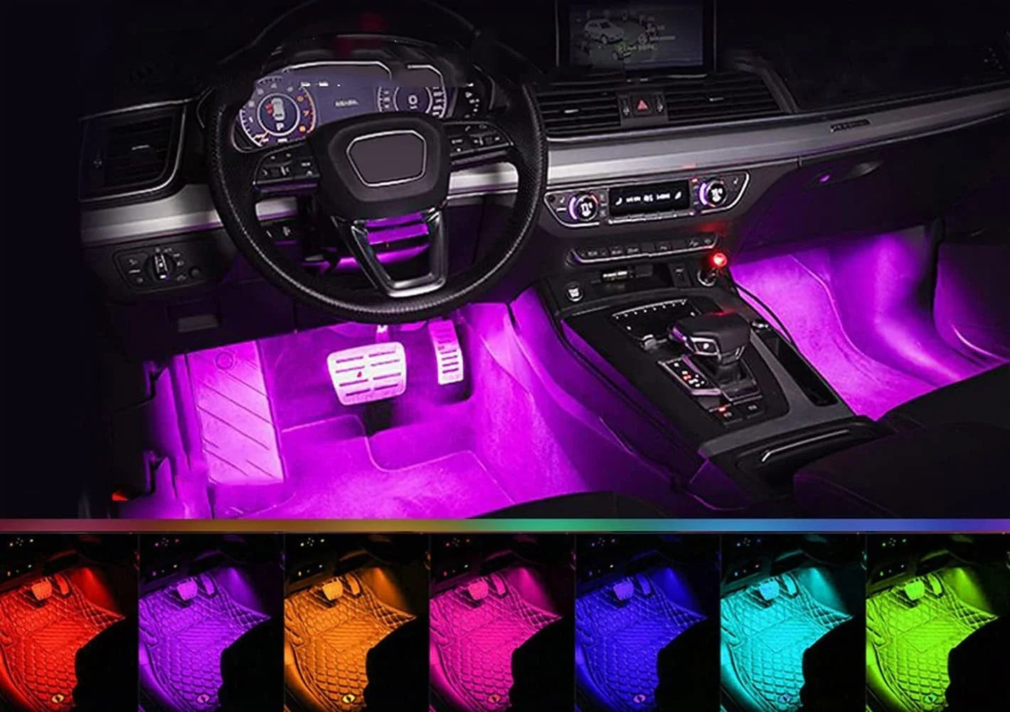 Wireless LED Car Interior Lights – USB Rechargeable Neon Accent Light